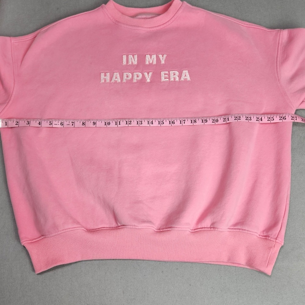 Sun Kissed Coconut Womens Sweatshirt Sz M Pink Crewneck Embroidered Happy Era - Picture 6 of 9